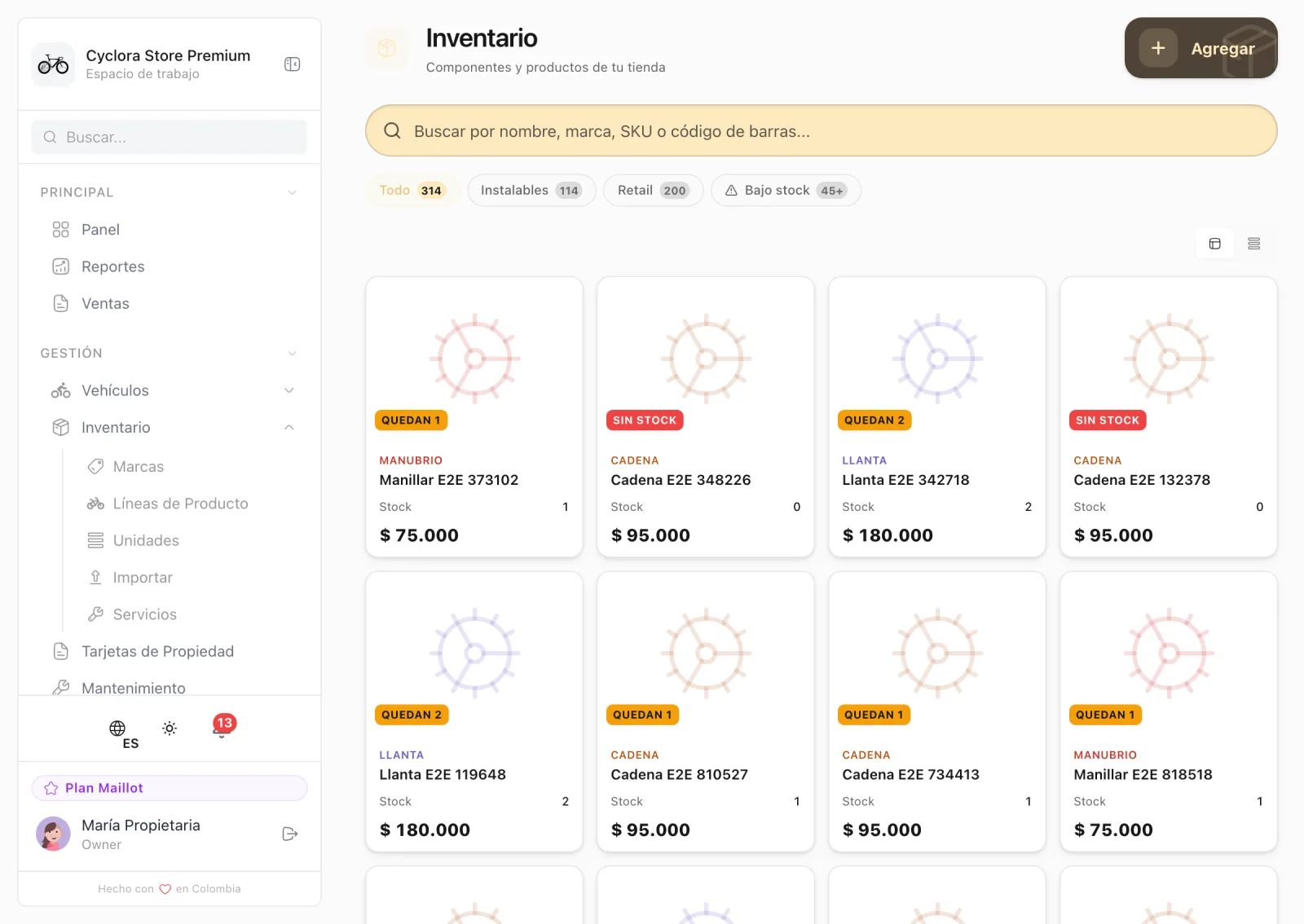Repuestos e inventario