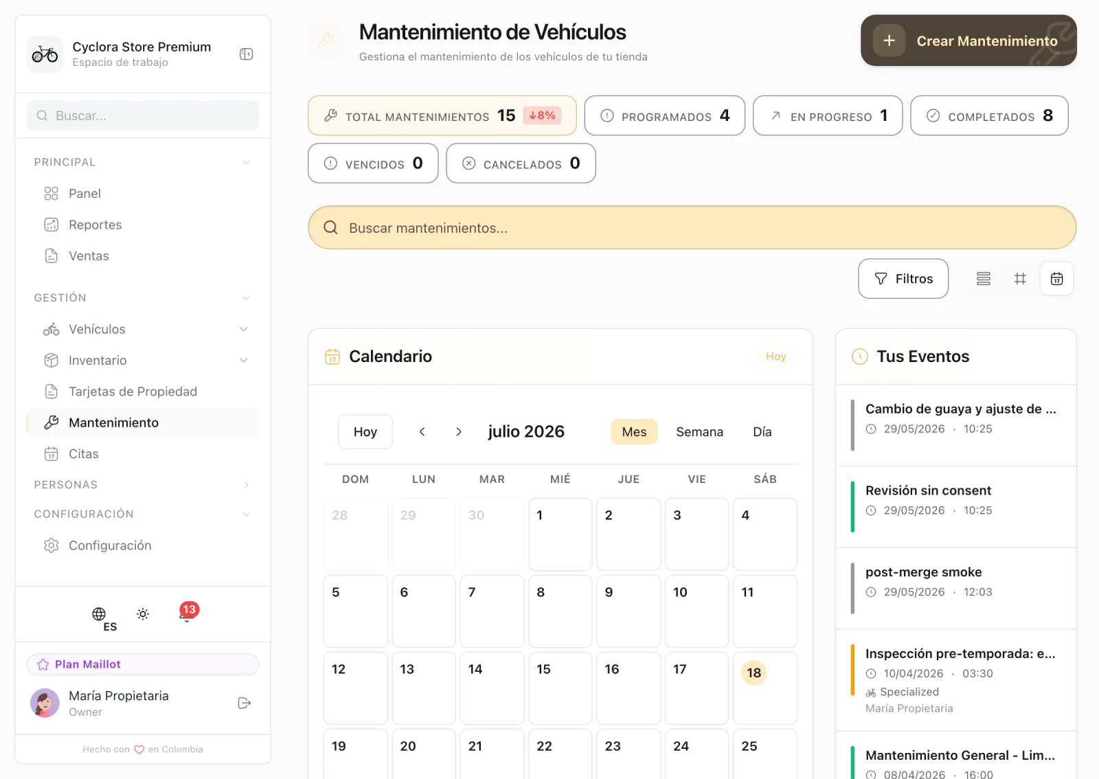 Mantenimiento documentado