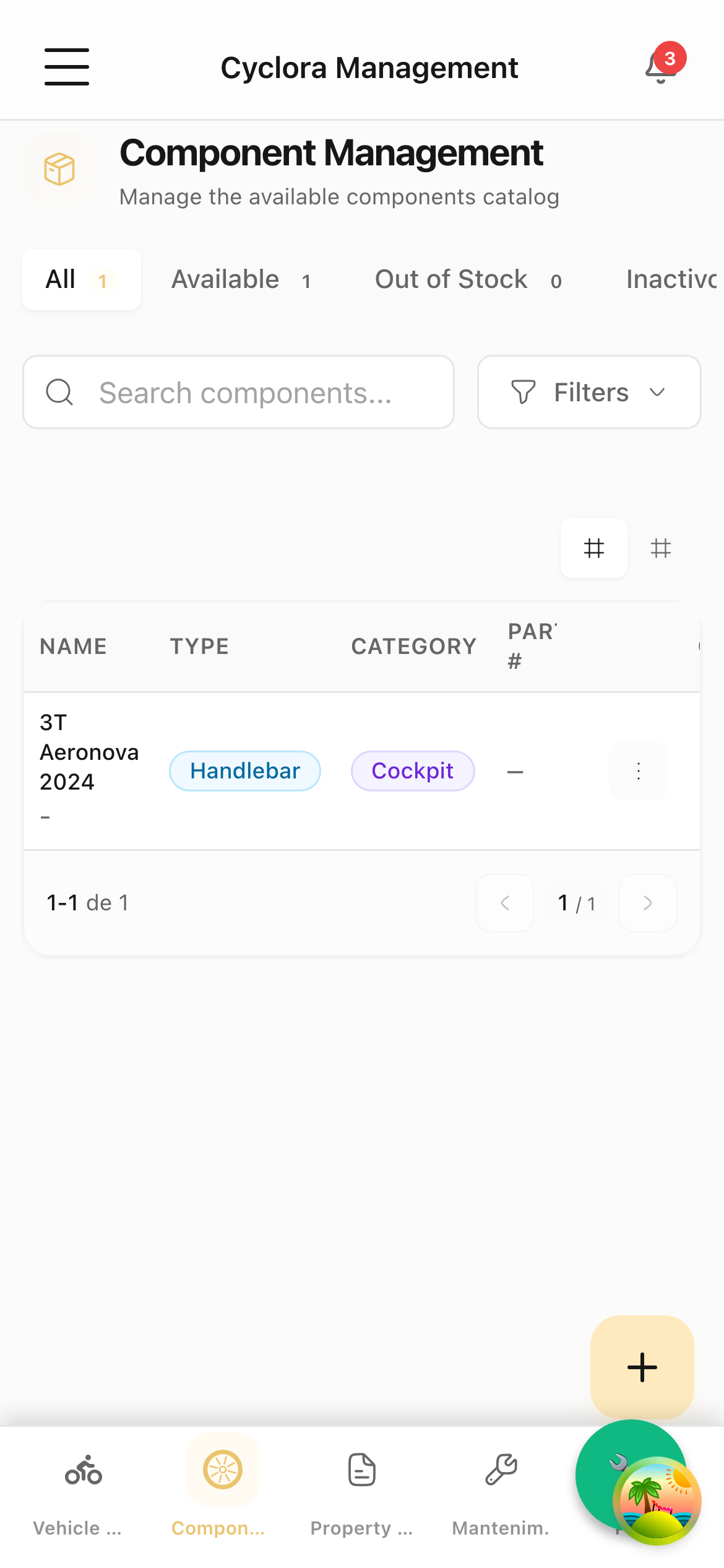 Gestión de Componentes