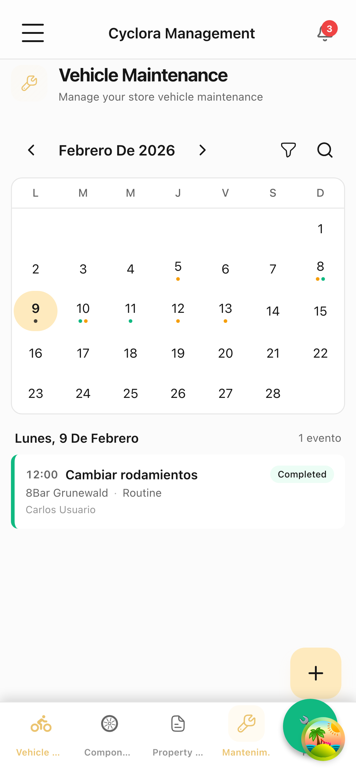 Control de Mantenimientos